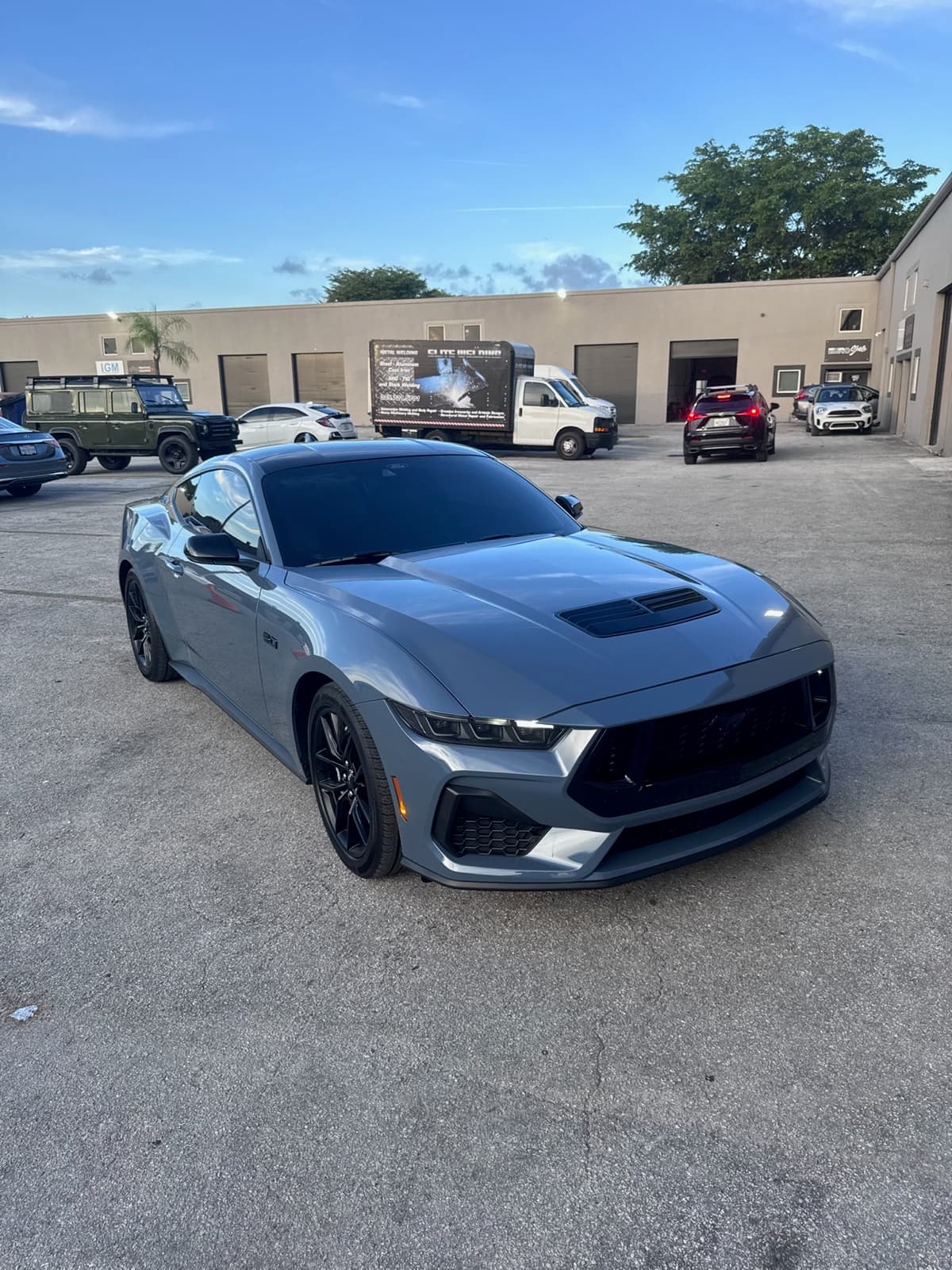 Ceramic window tint on gray Ford Mustang — Dr. Tints Miami